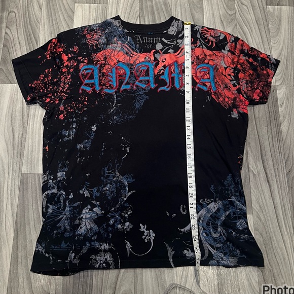 SIZE XL MENS ANAMA GRAPHIC EMBROIDERED PRINTED SHORT SLEEVE SHIRT - Picture 3 of 5